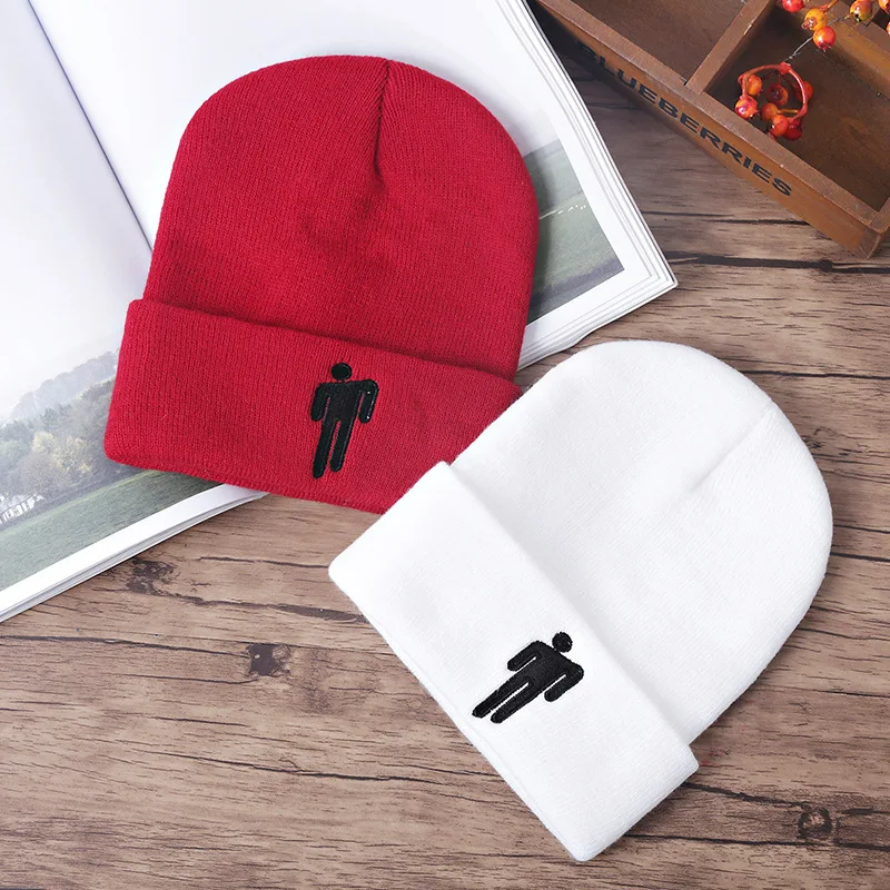 Новая мода Billie Eilish Beanie шляпа вышивка gorro для женщин и мужчин толстые вязаные