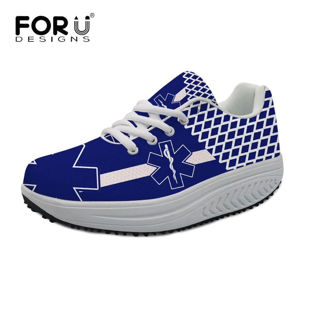 

FORUDESIGNS Paramedic EMT EMS Pattern Women Flats Casual Sneakers Fashion Slimming Platform Swing Shoes For Female Zapatos Mujer