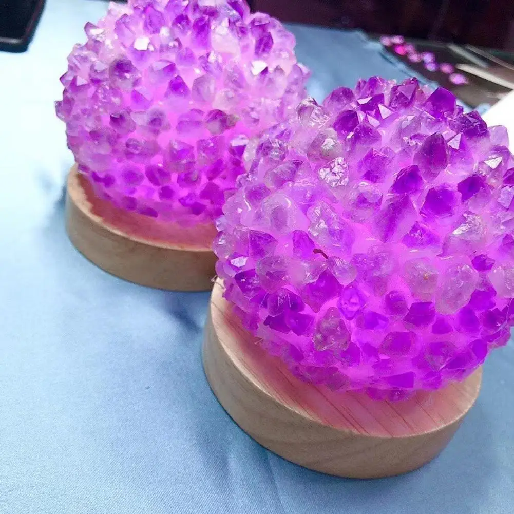 

Естественная яркая светодиодная лампа, ночсветильник для медитации, Исцеление Рейки, Кристальный кластер, образец, украшение для дома