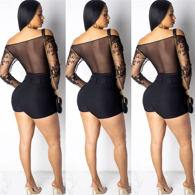 

Women High Waist Shorts Bow Tie Belt Wide Leg Shorts Female Summer A-Line Loose Solid Yellow Black White Lace Up Shorts Women