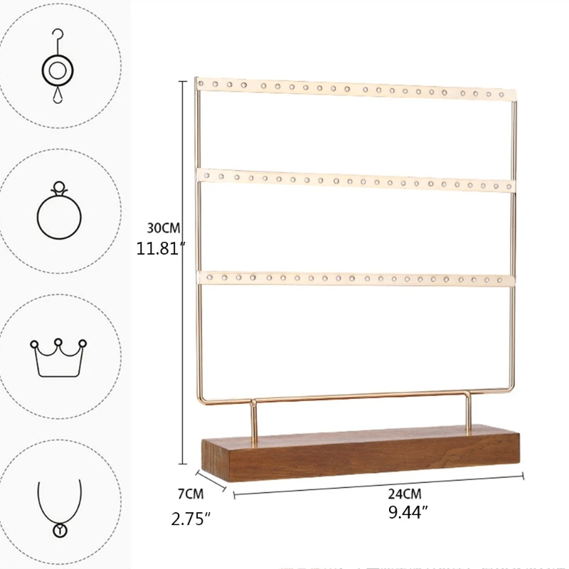 

Jewellery Stand Earring Holder Jewelry Display Storage Organiser Rack 66 holes T21F