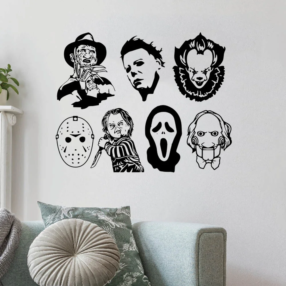

New Design Halloween Demon Head Wall Sticker Removable Vinyl Poster Living Room Home Party Decoration Decals