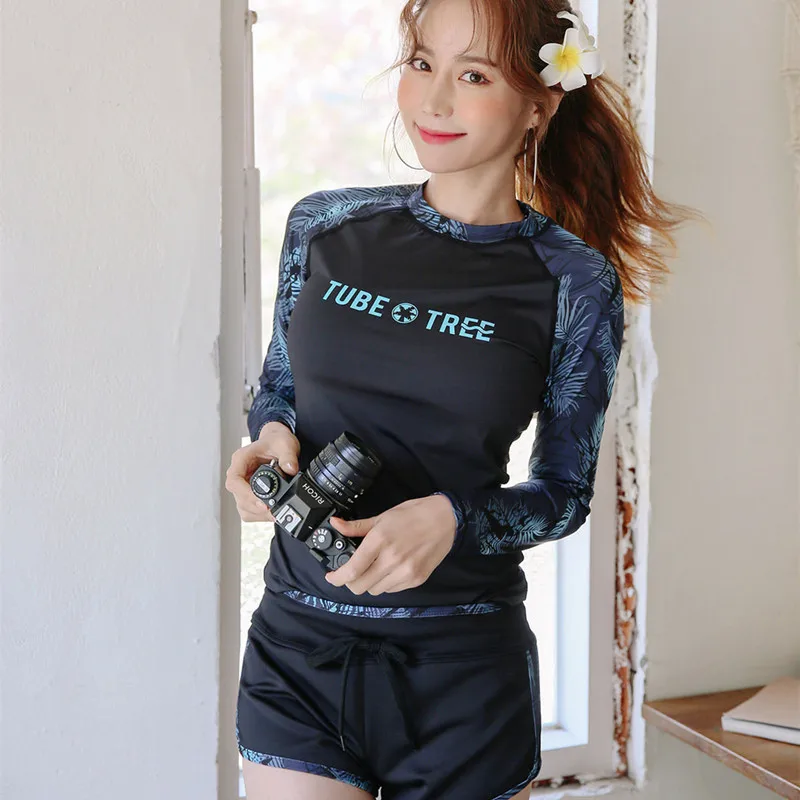 Пара брызг гидрокостюм с длинным рукавом Купальник Плюс размер купальник