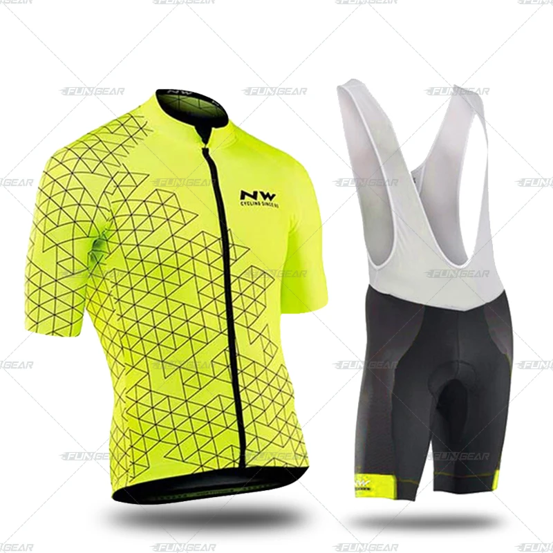 BibCyclingSet Одежда для велоспорта, набор из Джерси для мужчин, набор одежды с коротким рукавом, облегающие костюмы, быстросохнущая дышащая рубашка Pro, шорты с 3D гелевой подкладкой - Цвет: BibCyclingSet