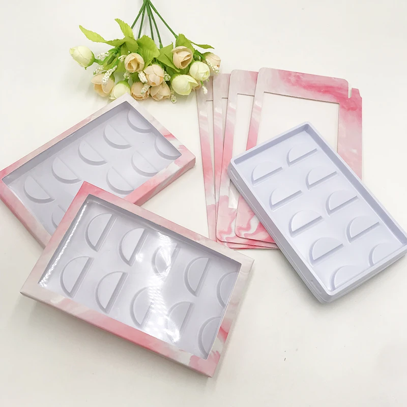 Под заказ 5 пар в розовой мраморной бумажной коробке 5D норковые ресницы|Накладные