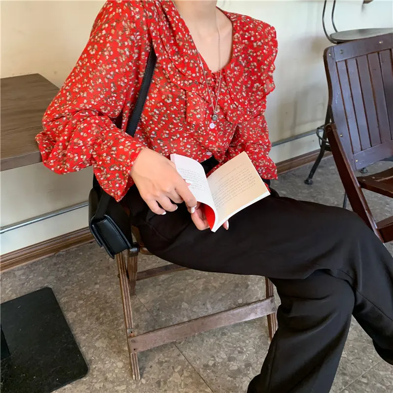 

HziriP Prairie Style Chic Spring Slim Tops High Quality Blouses 2020 Hot Elegance Girls All Match Loose Women Gentle Shirts