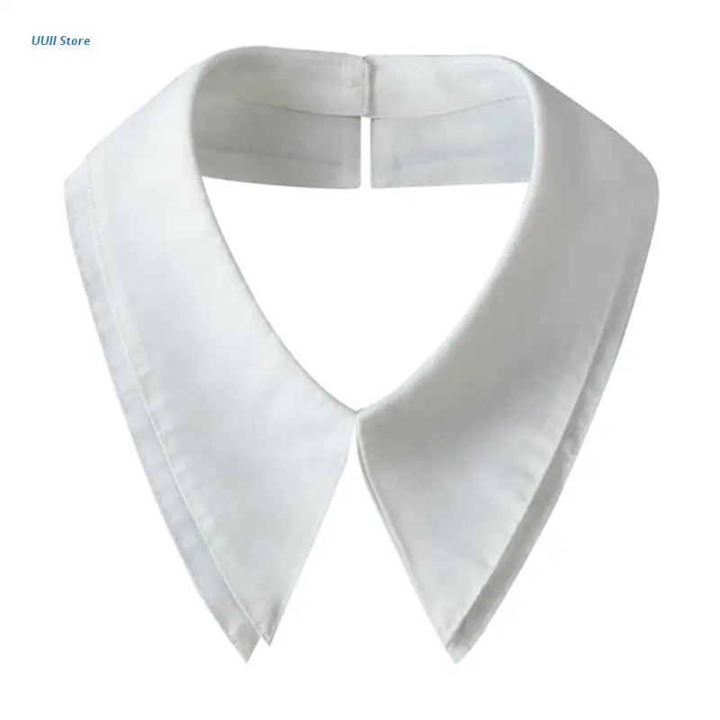 

Women Girls Elegant Detachable Fake Collar Dickey Double Layer Pointed Lapel Half Shirt Decorative Rhombus Necklace Choker XX9D