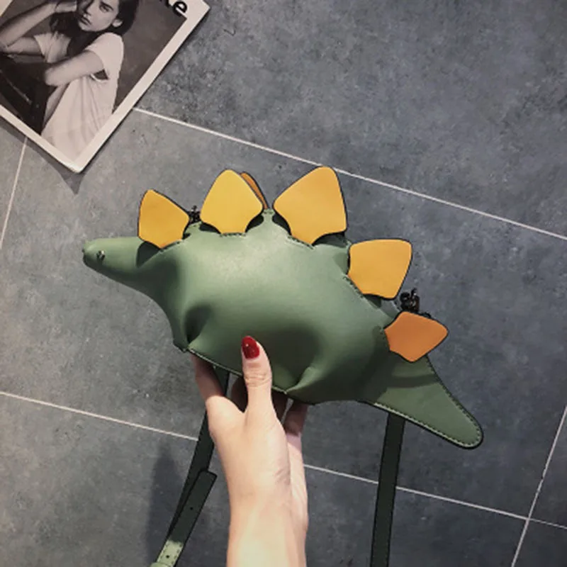 

2020 women's shoulder bag for women woman bag cute dinosaur shape leather shoulder bags woman's shopping purse