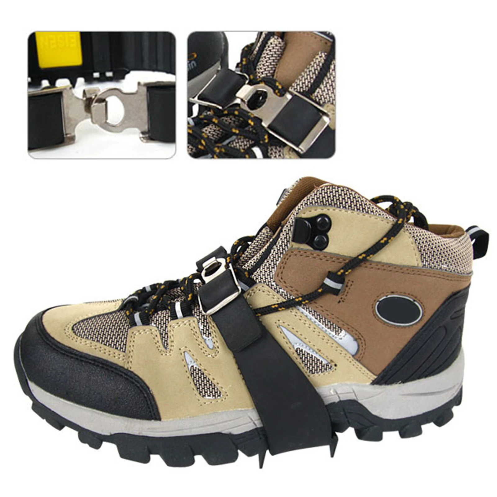 

1 Pair Outdoor 4 Teeth Steel Crampons Wear Resistant Hiking Shoe Spikes