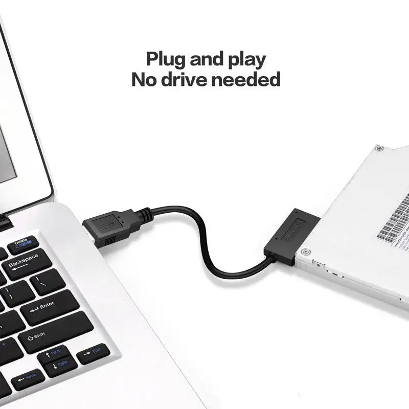 Кабель переходник с USB 2 0 на Mini Sata II 7 + 6 13Pin для ноутбука DVD/CD ROM|Компьютерные кабели
