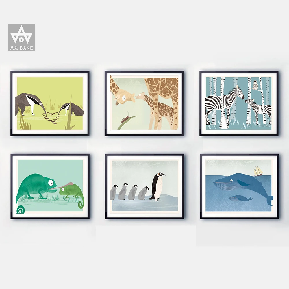 

Baby Nursery Wall Art Poster Zebra Lion Canvas Wall Art Print Animal Painting Decorative Picture Nordic Kids Bedroom Decoration