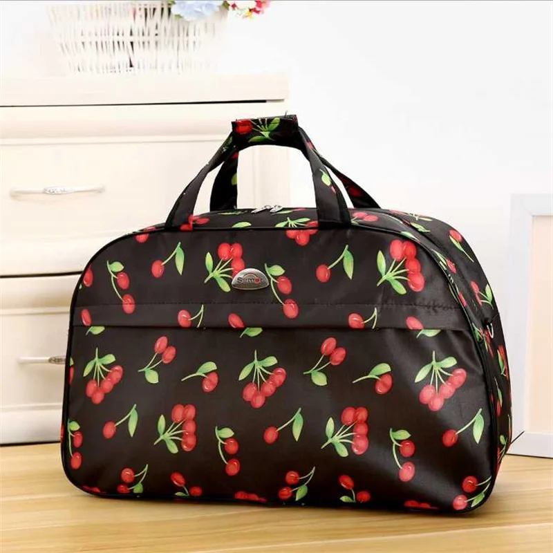 Leather Women Travel Bags Handbags New Fashion Portable Hand Fitness Floral Duffel Bag Waterproof Weekend Bag For Lady