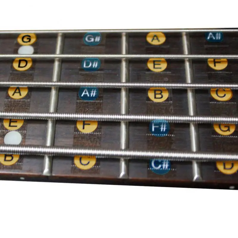 2 stücke gitarre griffbrett notizen karte etiketten aufkleber griffbrett fret decals für 4 string bass akustische elektrische gitarre gitarr