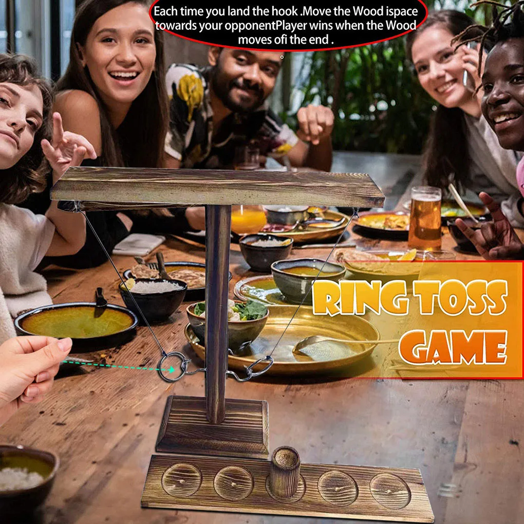 Алкогольная игра игрушка деревянный крюк и кольцеброс Битва Игра Головоломка