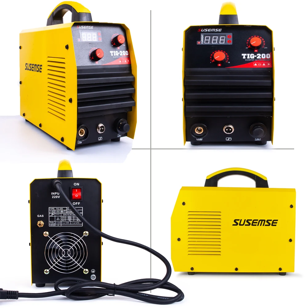 TIG сварочный высокочастотный 200Amp двойной напряжение 110/220 В портативный прибор для ручной дуговой сварки DC Инвертор Цифровой TIG сварочный аппарат