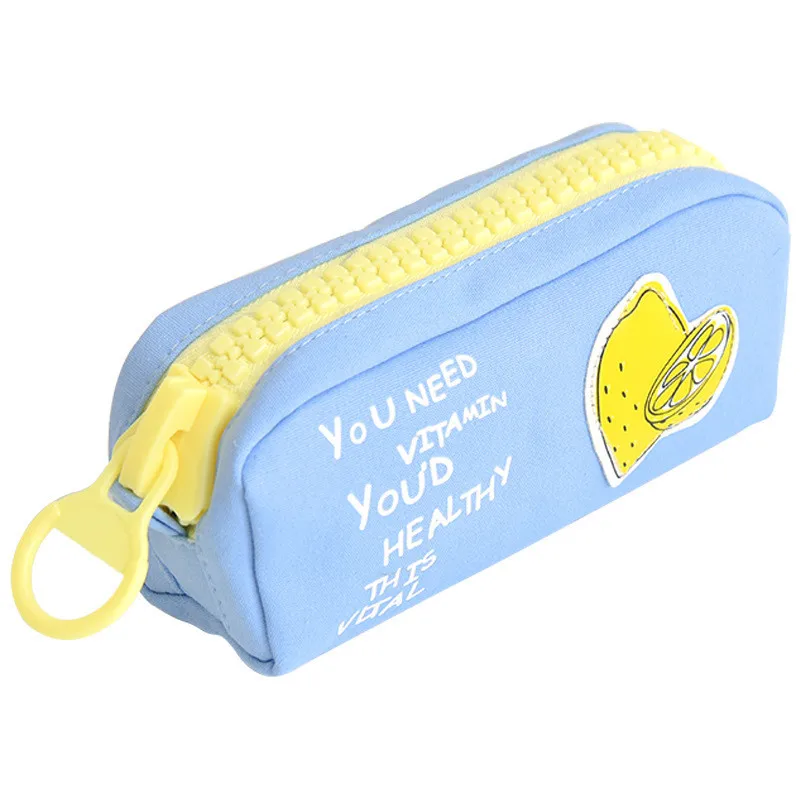 

1 Pc Large Capacity Pencil Case Cute Fruit Pencil Bag Canvas School Pen Storage Bag School Stationery