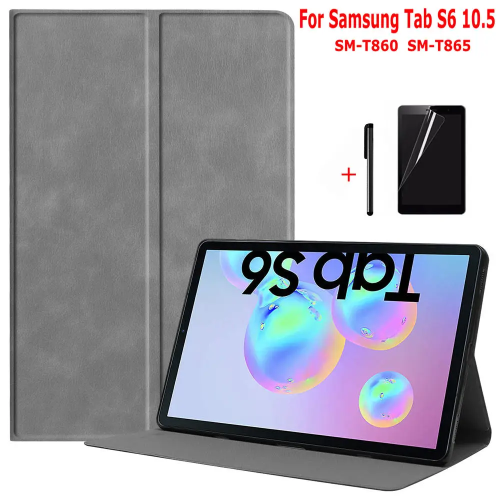 Магнитный Премиум PU кожаный чехол для Samsung Galaxy Tab S6 10,5 SM-T860 SM-T865 10," планшет Funda TPU Чехол+ пленка+ ручка