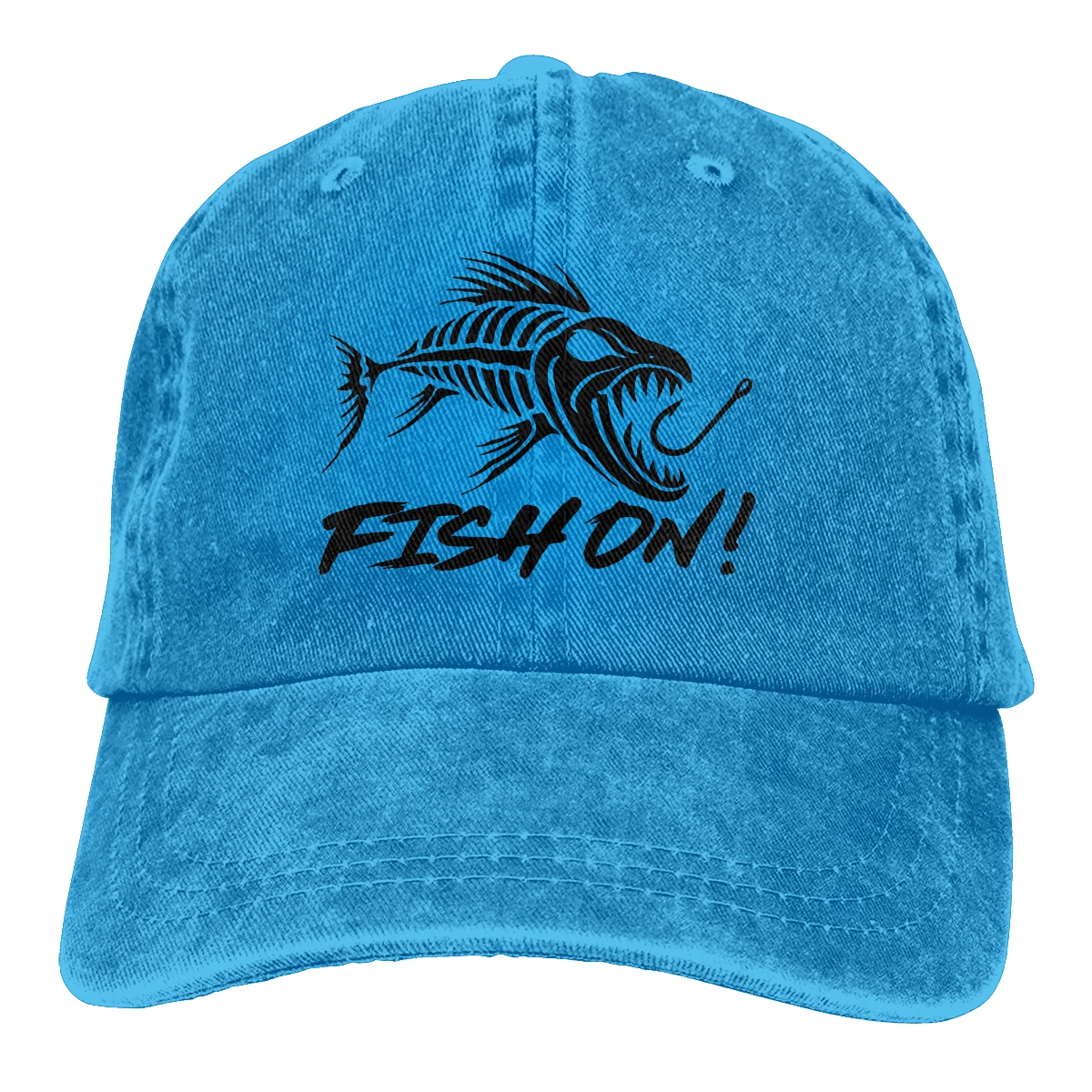 

Fish On T man's woman's Retro Washed Cowboy hat Trucker Hat