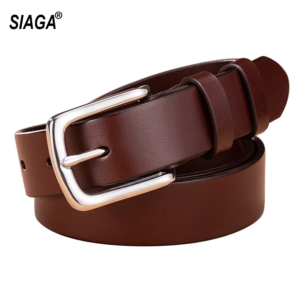 

2021 Top Quality Stainless Steel Buckle Pure Cowhide Leather Ladies Belts Female Accessories 95-115cm Length 2.8cm Width NSG982
