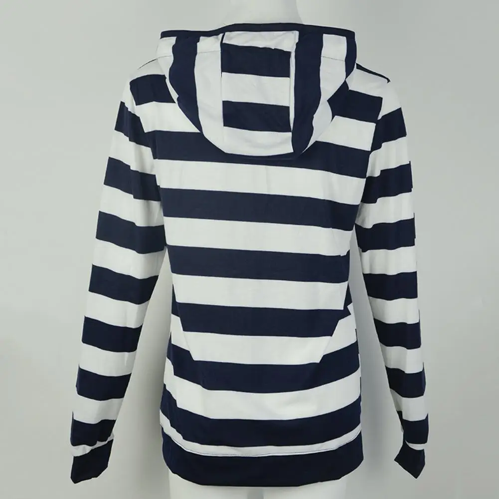 

Женская Осенняя Толстовка в полоску с капюшоном и длинным рукавом