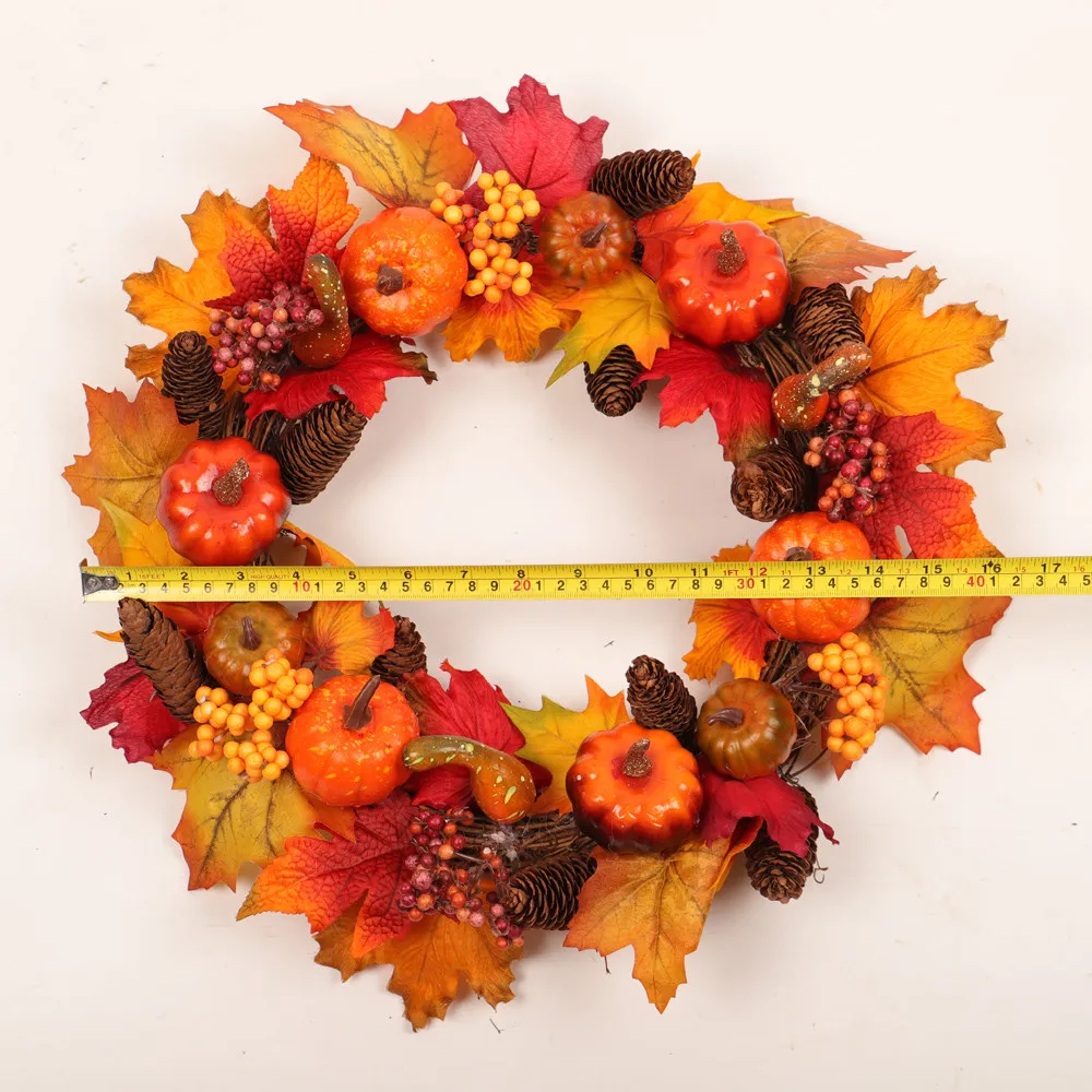Хэллоуин ротанговый венок осень Кленовая Тыква ягодная гирлянда передняя дверь