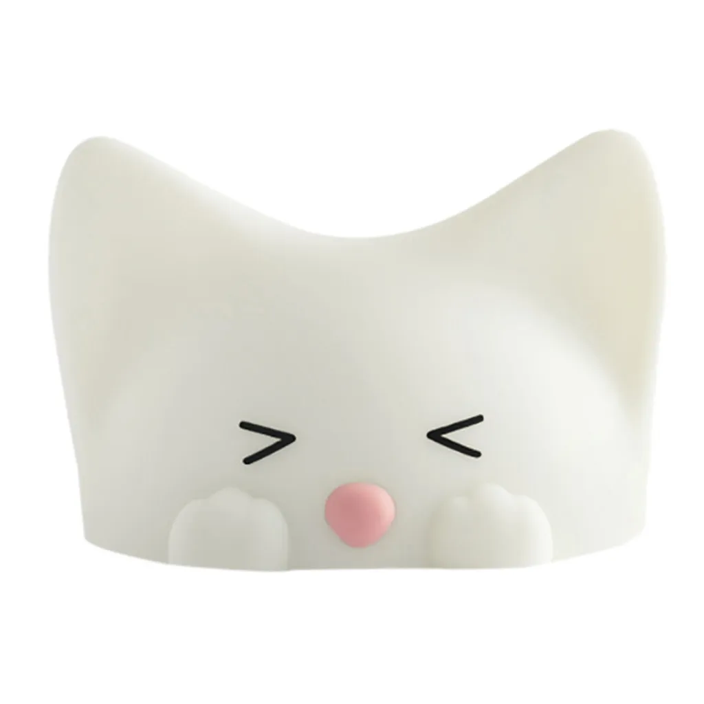 Светящийся ночник с милой котенкой силиконовый светодиодный для детской комнаты