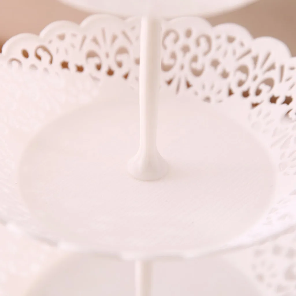 

3-Tier Cupcake Stand Cake Dessert Wedding Event Party Display Tower Plate Round Display Stand Zinc Alloy Golden Tone Cake Stand