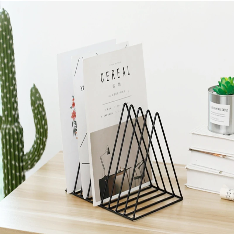 Металлическая настольная книжная полка для хранения файлов стойка журналов