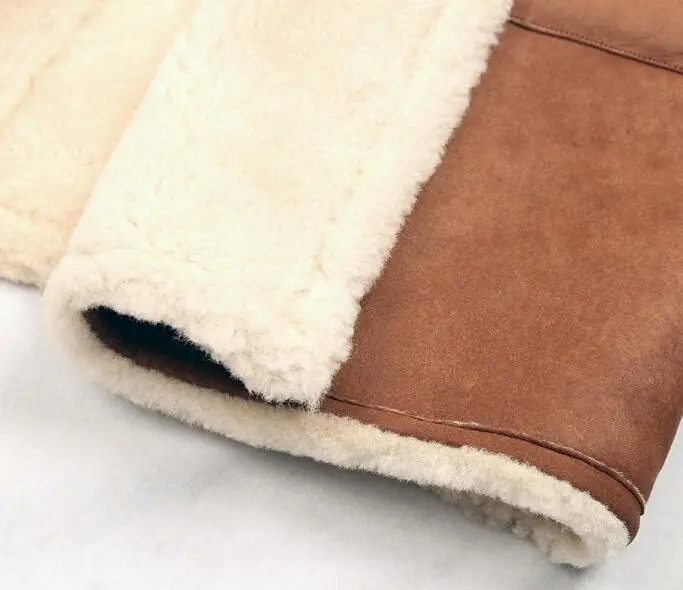 Женское пальто из овечьей замши длинное 100% шерсти уличная теплая парка меховое |