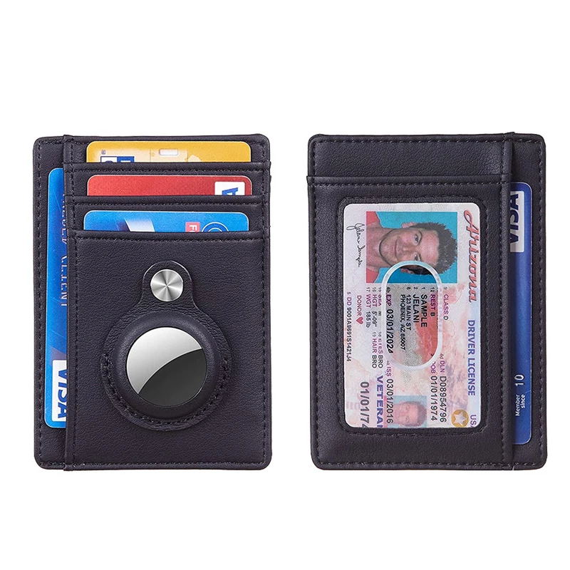 geestock rfid anti theft card bag for women men leather wallet protective case shockproof anti scratch shell cover for airtags free global shipping