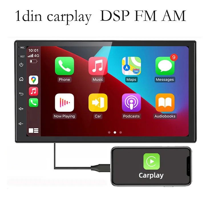 

7-дюймовый DSP 1din Android 10, мультимедийный Hi-Fi видеоплеер, GPS-навигация, автомобильное радио, стерео, Wifi, BT, Carplay, Android, автомобильный AHD