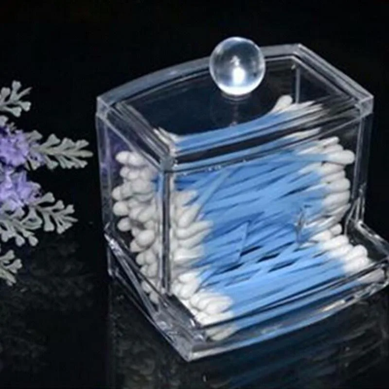 

Transparent Clear Acrylic Q-tip Holder Box Cotton Swabs Stick Storage Cosmetic Makeup Case Boxes EJ870720