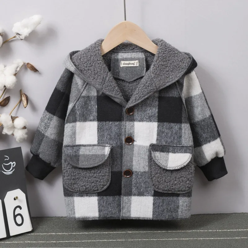 New Winter Children Thicken Clothes Baby Boys Girls Cotton Hooded Jacket Autumn Kids Toddler Fashion Coat Infant Casual Costume