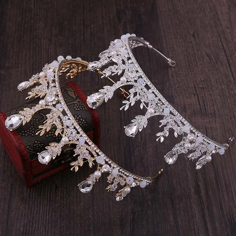 Свадебная Корона Стразы FORSEVEN великолепного серебряного цвета с кристаллами