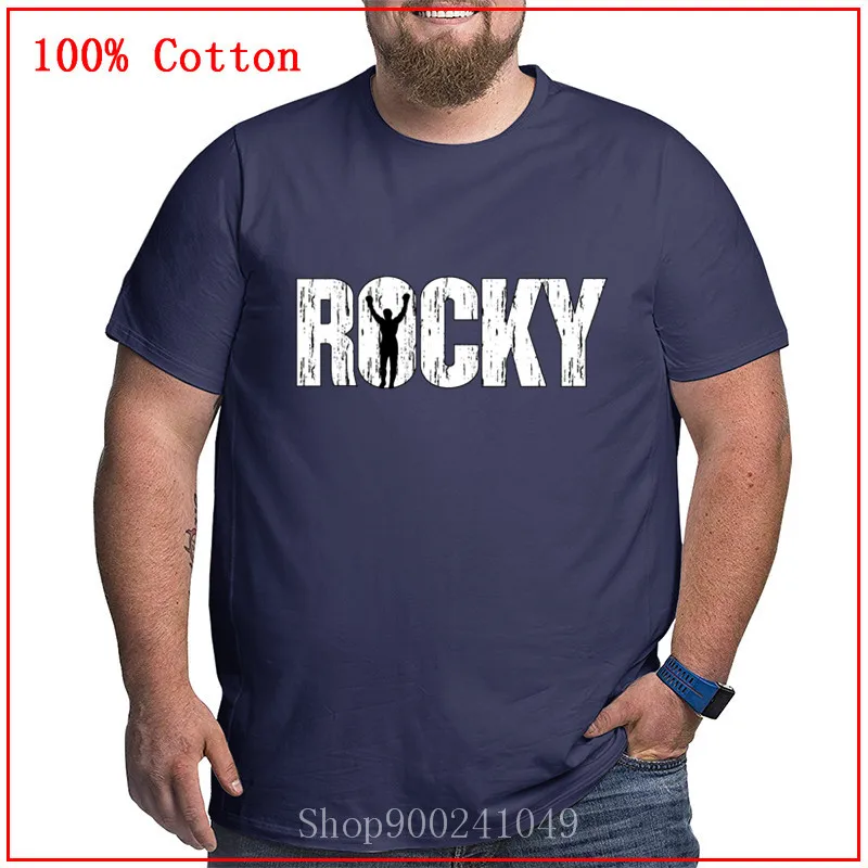 Белые футболки Rocky Balboa летняя одежда большого размера плюс 4XL 5XL 6XL удобная и