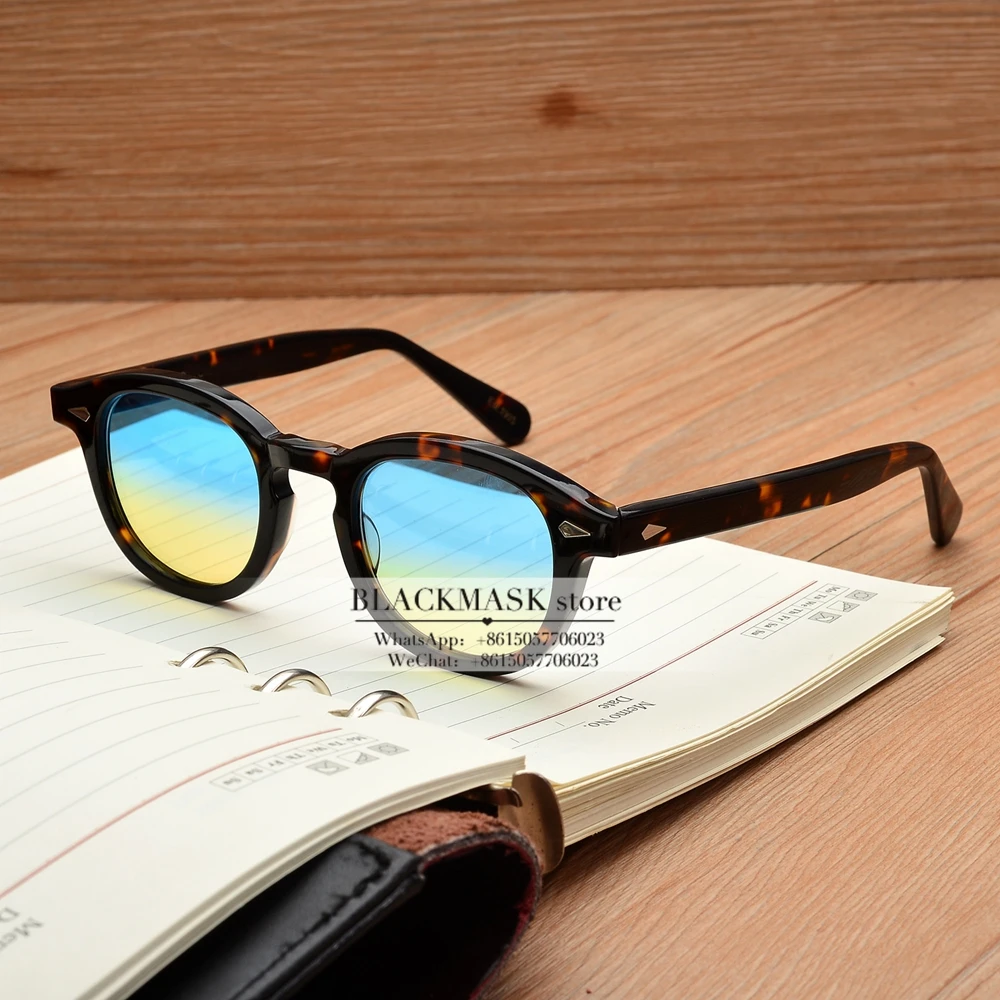 Новинка, винтажные Круглые Солнцезащитные очки из ацетата, lunette soleil femme, Ретро стиль, брендовые дизайнерские солнцезащитные очки для женщин и мужчин, oculos de sol, красные линзы