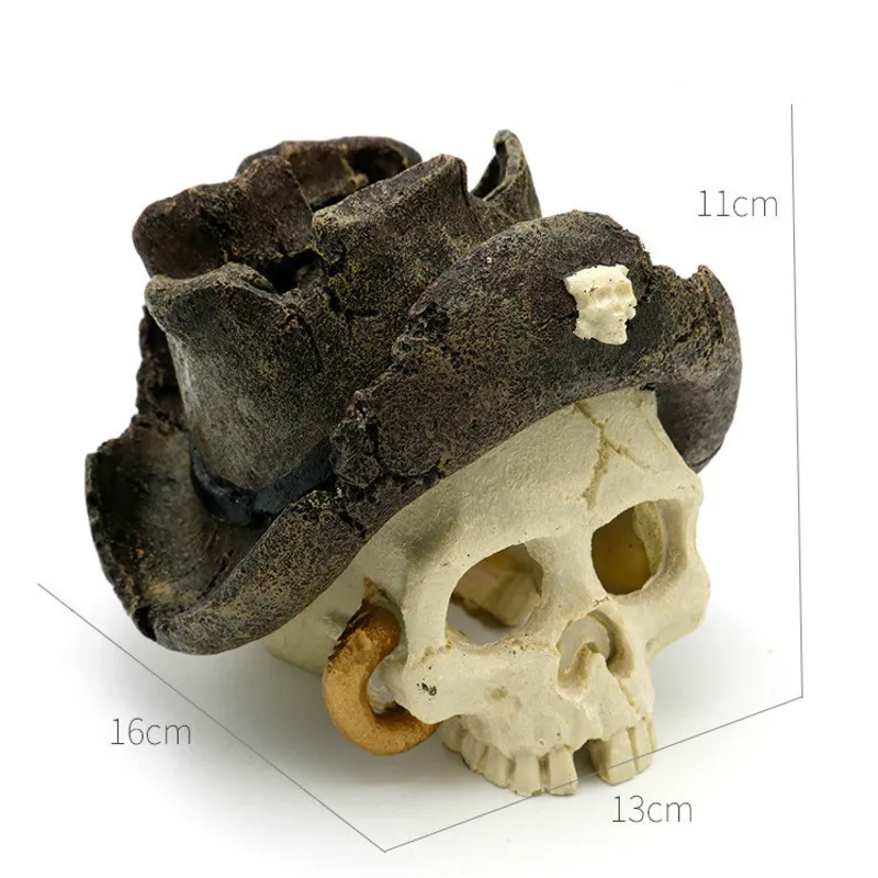 Аксессуары для аквариума декорации рыбий украшения ландшафта Смола череп голова