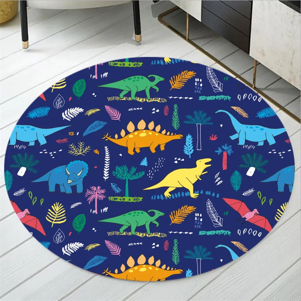 

Детский напольный коврик с мультяшными животными, не скользящий ковер для спальни, Прямая поставка, для семьи динозавров