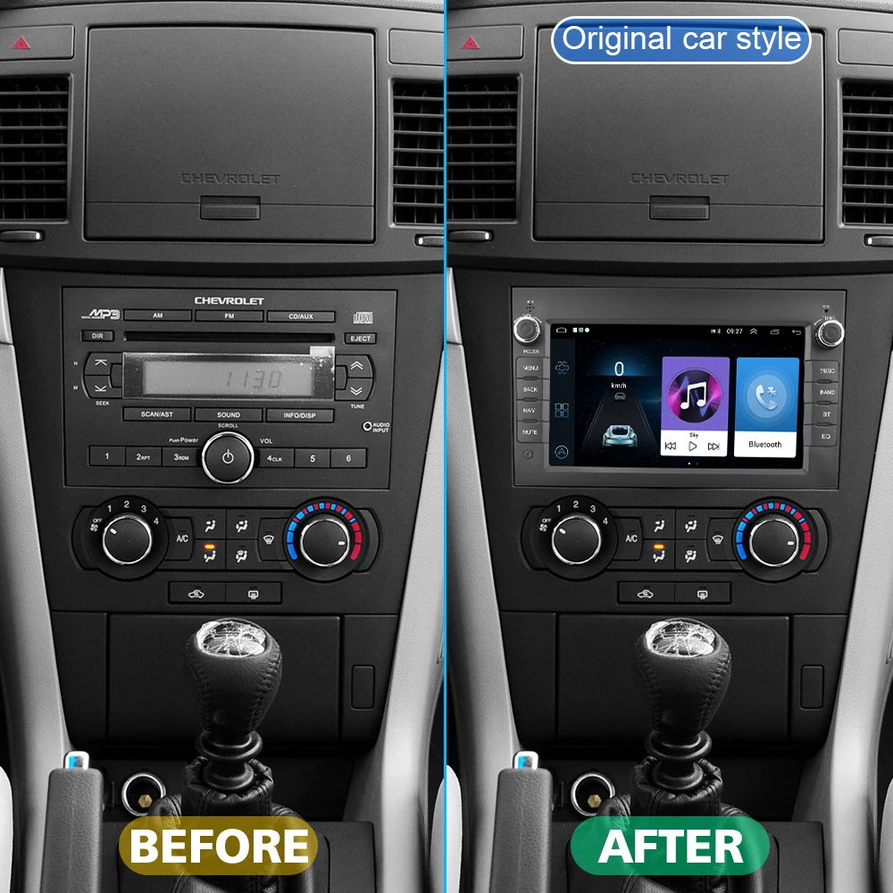 Podofo 2 din Android Car Radio for Chevrolet Aveo Lova Gentra Aveo Holden Epica Captiva Tosca Kalos Matiz Daewoo No DVD Player