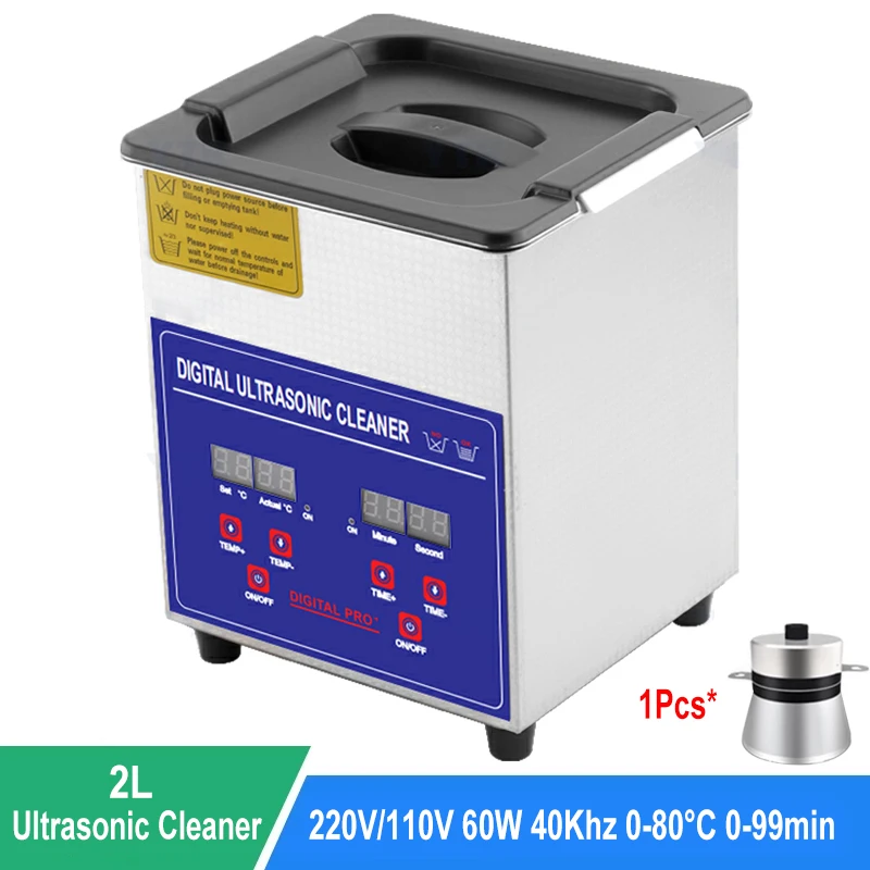 Цифровой ультразвуковой очиститель 2 л 60 Вт соникатор ванночка 40 кГц для золота