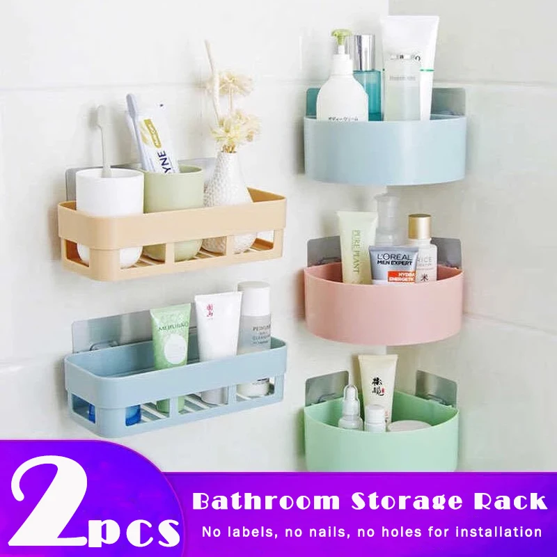 

2PC Multifunction Shelf Sponge Drain Rack Bathroom Storage Suction Holder Corner Frame Sink Kitchen Organizer Accessories Basket