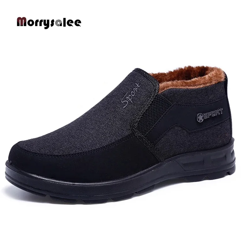 Warm Boots Men Work Winter Cotton Shoes For Men Comfort Men'S Boots Casual Winter Shoes Male Soft Bottom Keep Warm Upset