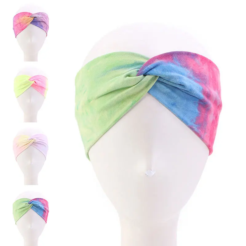 Женская повязка на голову с галстуком краской хлопковые эластичные повязки для