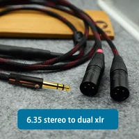 hifi 3 5 trs stereo 6 35 balanced 4 4 mm to 2 xlr male 3 pin audio cable cabl line for eq mixer sound power amplifier amp