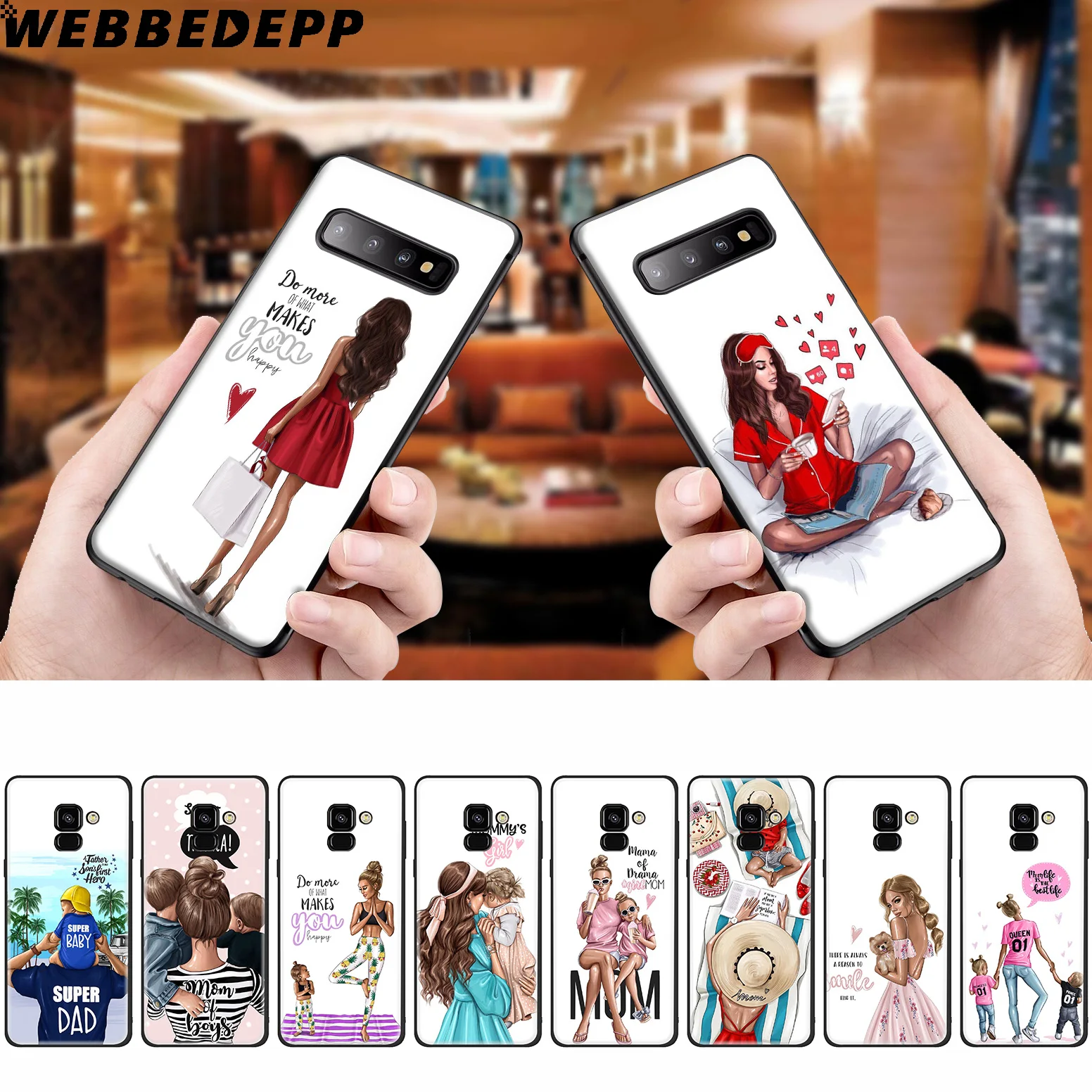 Черный коричневый волос для мамы и девочки мягкий чехол samsung Galaxy A50s A40s A30s A20s A10s