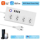 Сетевой удлинитель Tuya Smart, с поддержкой Wi-Fi, 4 USB-порта