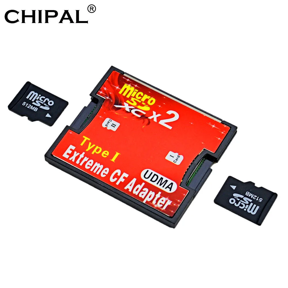 CHIPAL двойная карта Micro SD SDHC/SDXC карты памяти CF Card Reader адаптер UDMA MicroSD на Экстрим Compact