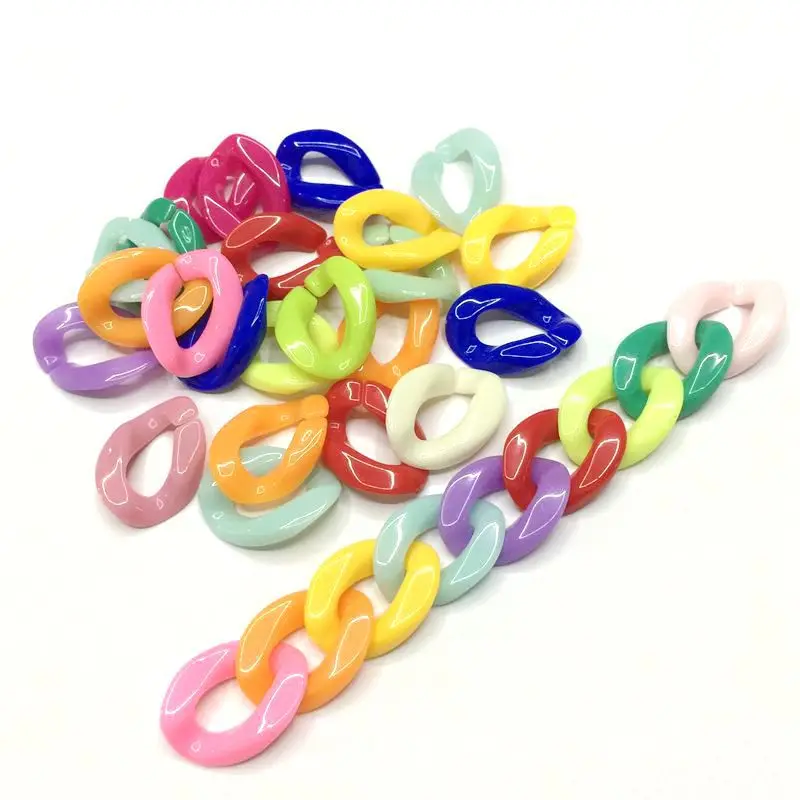 100 шт./лот акриловая цепь DIY птица игрушка клипсы Висячие Крючки подставка Радуга