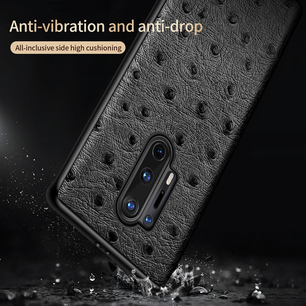 Рельефный кожаный чехол Langsidi Ostrich для Oneplus 8 Pro 8T 7T 7 6T 6 роскошные чехлы oneplus nord 2 n100 n10
