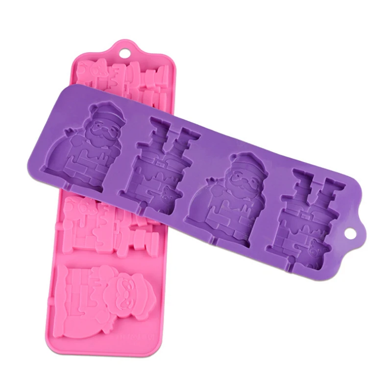 Креативная силиконовая форма для леденцов 6 в виде животных 4 формы Санта Клауса